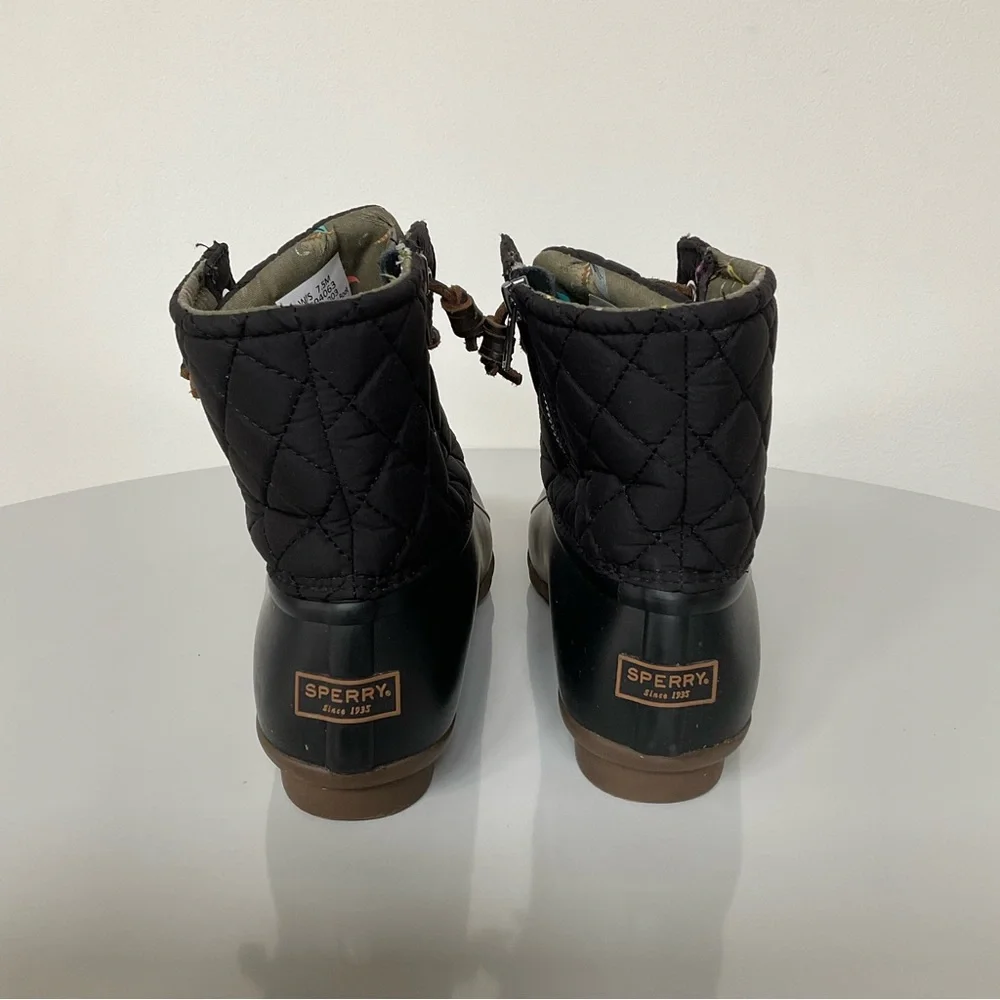 Sperry Black Waterproof Duck Boots. Size 7.5 Women's - Picture 5 of 11